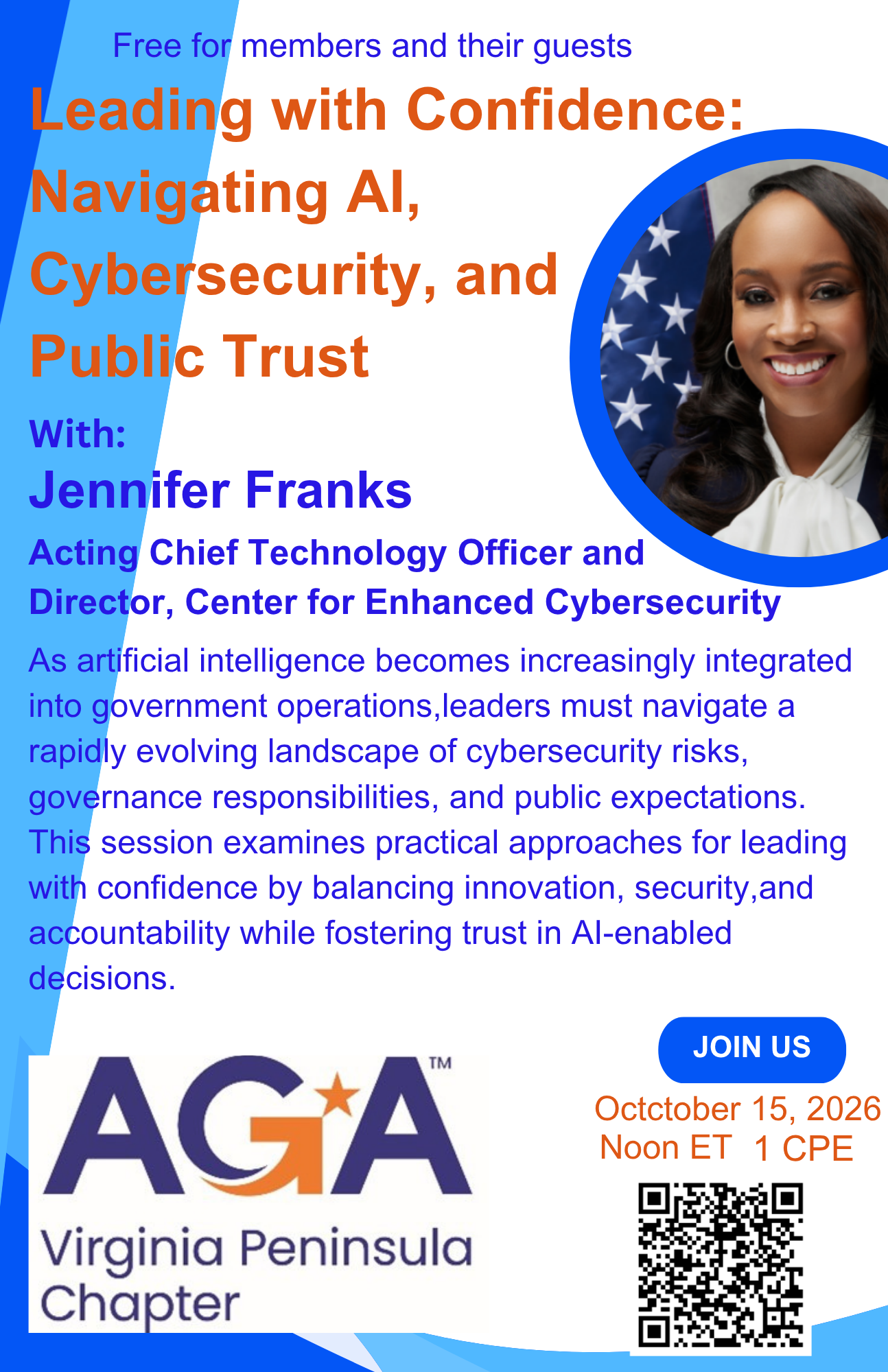 October 2026 Speaker: Leading with Confidence: Navigating AI, Cybersecurity, and Public Trust